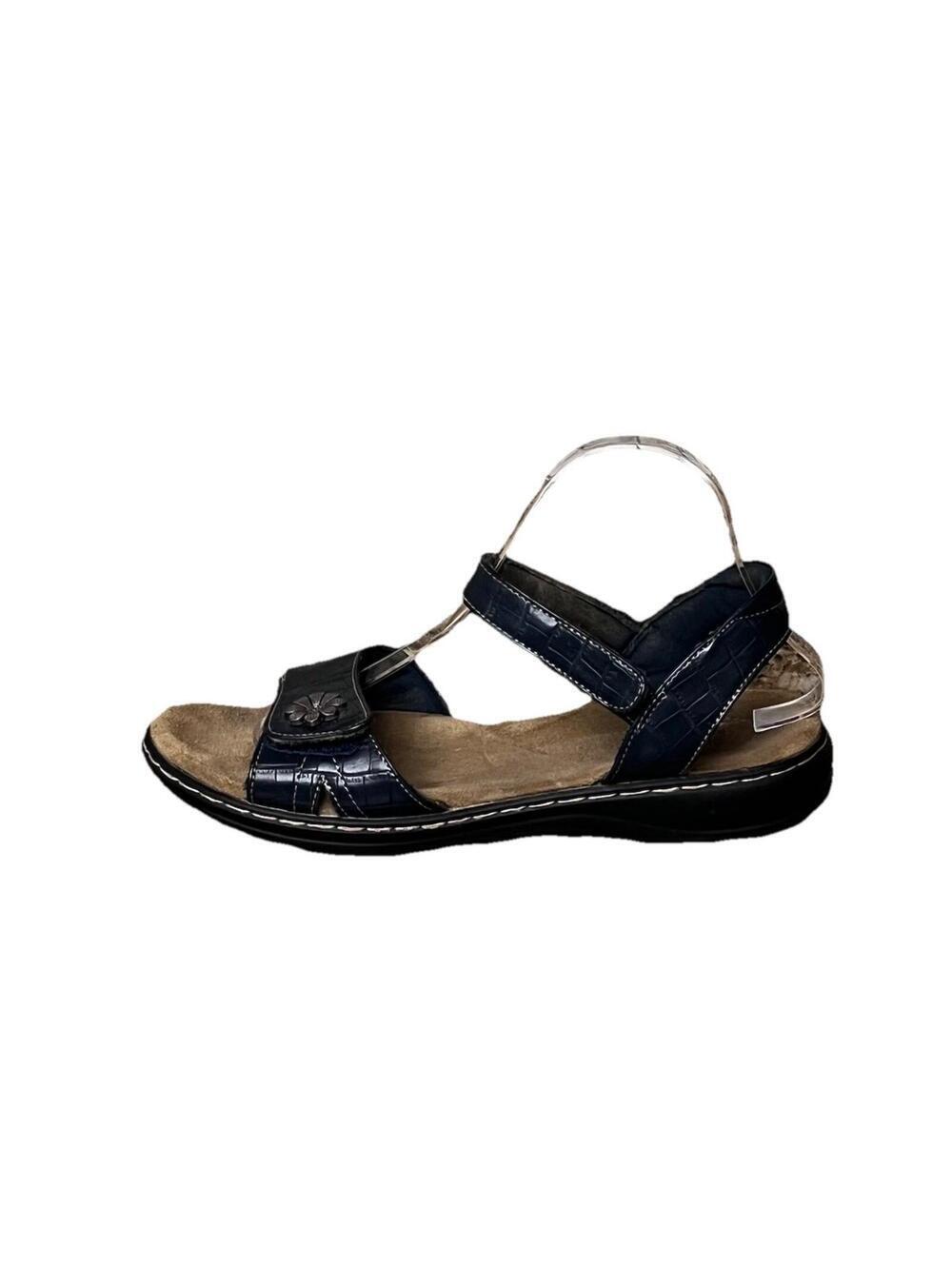 Cushionaire Bloom Sandals Womens 8.5 Navy Blue Comfort Adjustable Strap Casual